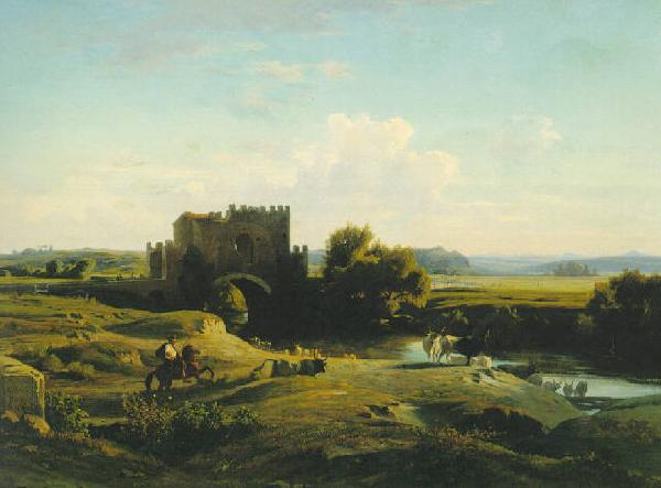 Jean-Achille Benouville View of the Ponte Nomentano in the Roman Campagna